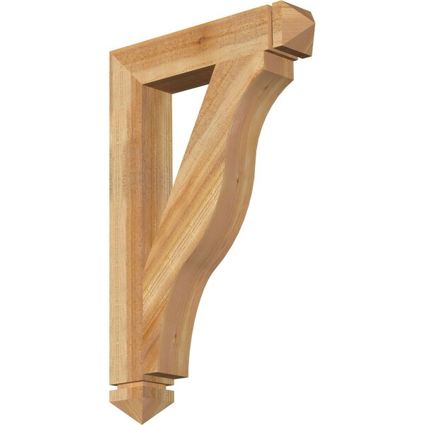 Ekena Millwork Funston Arts & Crafts Rough Sawn Bracket, Western Red Cedar, 4"W x 22"D x 34"H BKT04X22X34FST03RWR - main